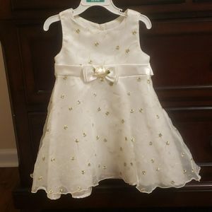 Ivory dress with gold flowers